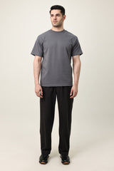 ELEGANT TAPER STRUCTURE PANT-DK/GREY