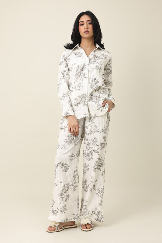 SPRING WHISPER CO-ORD SET-WHT/GREY