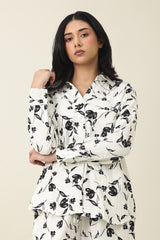 SPRING WHISPER CO-ORD SET-WHT/BLK