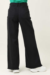 TERRA CUT FLARE JEANS-BLACK