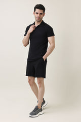 PRIMEWEAVE SOLID POLO-BLACK