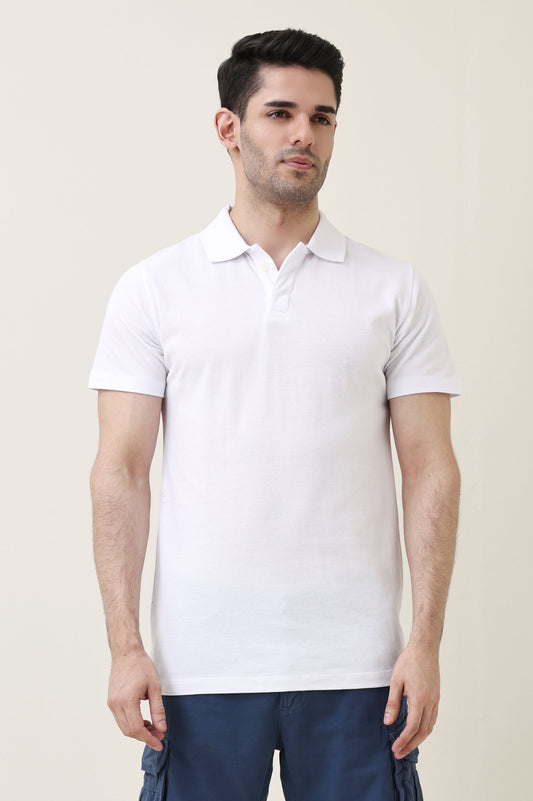 PRIMEWEAVE SOLID POLO-WHITE