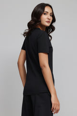 SOFT TOUCH V-NECK EVERYDAY TOP-BLACK