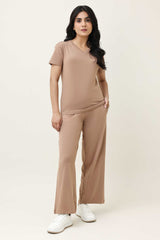 SOFT TOUCH V-NECK EVERYDAY TOP-MOCCA