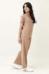 SOFT TOUCH V-NECK EVERYDAY TOP-MOCCA