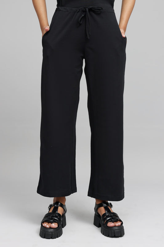 HIGH-STRETCH RELAXED FITNESS TROUSERS-BLACK