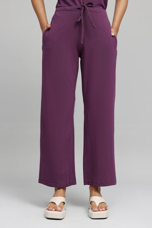 HIGH-STRETCH RELAXED FITNESS TROUSERS-PURPLE