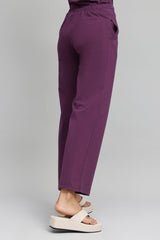 HIGH-STRETCH RELAXED FITNESS TROUSERS-PURPLE