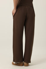 HIGH-STRETCH RELAXED FITNESS TROUSERS-COFFEE