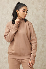 HIGH NECK CASUAL LOUNGE CO-ORD-MOCCA