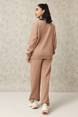 HIGH NECK CASUAL LOUNGE CO-ORD-MOCCA
