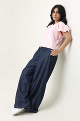 RUFFLE SLEEVE TEE-PINK