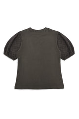 LACE WHISPER TOP-OLIVE