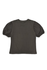 LACE WHISPER TOP-OLIVE