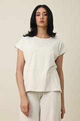 CALM EASE CASUAL TOP-OATMEAL