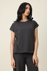 CALM EASE CASUAL TOP-CHARCOAL