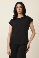 CALM EASE CASUAL TOP-BLACK