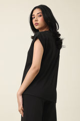 CALM EASE CASUAL TOP-BLACK