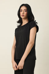 CALM EASE CASUAL TOP-BLACK