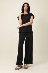 PURE COMFORT WIDE TROUSER-BLACK