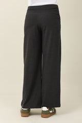 PURE COMFORT WIDE TROUSER-CHARCOAL