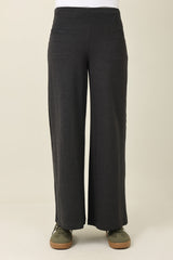 PURE COMFORT WIDE TROUSER-CHARCOAL