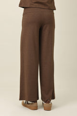 PURE COMFORT WIDE TROUSER-CHOCOLATE