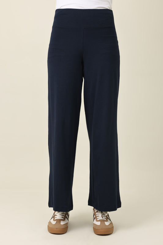 PURE COMFORT WIDE TROUSER-NAVY