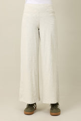 PURE COMFORT WIDE TROUSER-OATMEAL