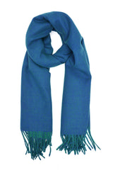 ELEGANT FRINGE SCARF-BLUE