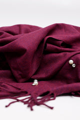 PEARL ACCENT FRINGE SCARF