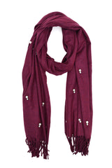 PEARL ACCENT FRINGE SCARF