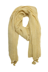 SOFT CRINKLE TEXTURE SCARF-YELLOW