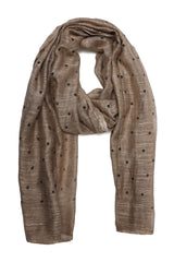 DELICATE SHEER SCARF-BROWN