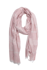 SOFT FRINGE LINER SCARF-PINK