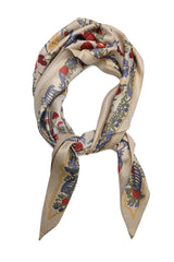IMPERIAL FLORAL SILK WRAP-BEIGE