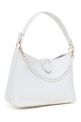 FAUX LEATHER BAG-WHITE