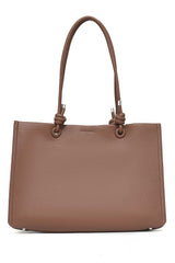 TWIN KNOT DUO HAND BAG-COFFEE