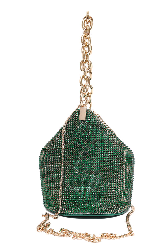 SPARKLE CHAIN BAG-DK/GRN
