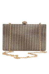 Rainbow Studded Clutch-Gold