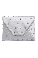 JEWEL DOT CLUTCH-SILVER