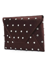 JEWEL DOT CLUTCH-COFFEE