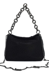 CELESTE BEAD CHAIN BAG-BLACK
