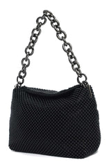 CELESTE BEAD CHAIN BAG-BLACK