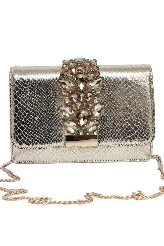 EMPERIA JEWEL CREST CLUTCH-GOLD