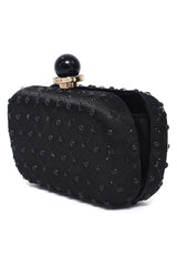 CRYSTAL WHISPER CLUTCH-BLACK