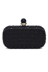 CRYSTAL WHISPER CLUTCH-BLACK