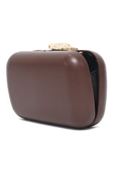 BOLD EVENING CLUTCH-BROWN