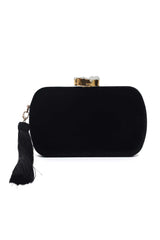 SIGNORA VELVET CLUTCH-BLACK