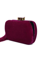 SIGNORA VELVET CLUTCH-PLUM